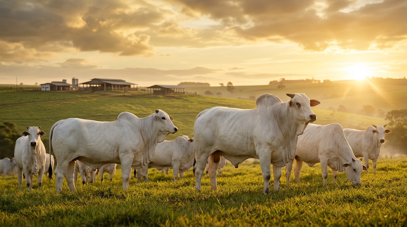 Fazenda Nelore Tomé ao entardecer